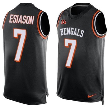 Bengals #7 Boomer Esiason Black Team Color Men's Stitched NFL Limited Tank Top Jersey