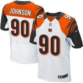 Bengals #90 Michael Johnson White Men's Stitched NFL Elite Jersey Bengals #90 Michael Johnson White Men's Stitched NFL Elite Jersey