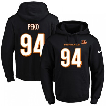 Bengals #94 Domata Peko Black Name & Number Pullover NFL Hoodie Bengals #94 Domata Peko Black Name & Number Pullover NFL Hoodie