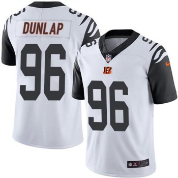 Bengals #96 Carlos Dunlap White Men's Stitched NFL Limited Rush Jersey