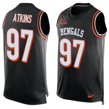 Bengals #97 Geno Atkins Black Team Color Men's Stitched NFL Limited Tank Top Jersey Bengals #97 Geno Atkins Black Team Color Men's Stitched NFL Limited Tank Top Jersey