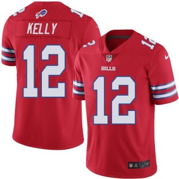 Bills #12 Jim Kelly Red Youth Stitched NFL Limited Rush Jersey Bills #12 Jim Kelly Red Youth Stitched NFL Limited Rush Jersey