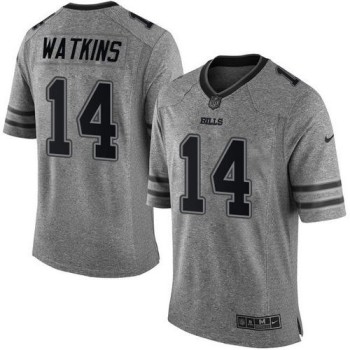 Bills #14 Sammy Watkins Gray Men's Stitched NFL Limited Gridiron Gray Jersey