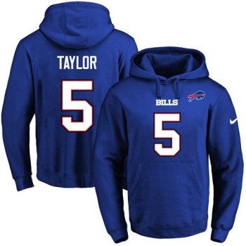 Bills #5 Tyrod Taylor Royal Blue Name & Number Pullover NFL Hoodie Bills #5 Tyrod Taylor Royal Blue Name & Number Pullover NFL Hoodie