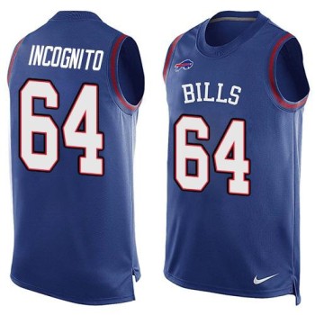 Bills #64 Richie Incognito Royal Blue Team Color Men's Stitched NFL Limited Tank Top Jersey Bills #64 Richie Incognito Royal Blue Team Color Men's Stitched NFL Limited Tank Top Jersey