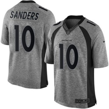 Broncos #10 Emmanuel Sanders Gray Men's Stitched NFL Limited Gridiron Gray Jersey