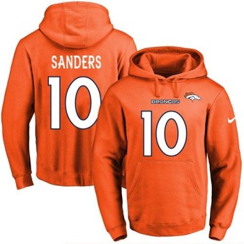 Broncos #10 Emmanuel Sanders Orange Name & Number Pullover NFL Hoodie Broncos #10 Emmanuel Sanders Orange Name & Number Pullover NFL Hoodie