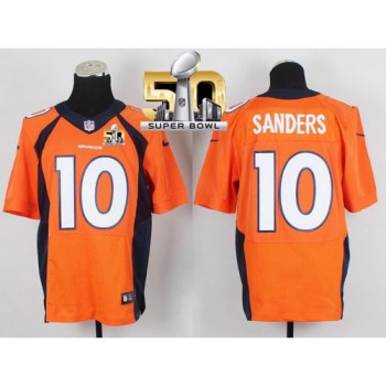 Broncos #10 Emmanuel Sanders Orange Team Color Super Bowl 50 Men's Stitched NFL New Elite Jersey