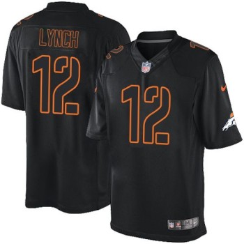 Broncos #12 Paxton Lynch Black Men's Stitched NFL Impact Limited Jersey