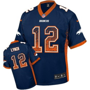 Broncos #12 Paxton Lynch Blue Alternate Youth Stitched NFL Elite Drift Fashion Jersey