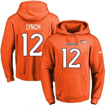 Broncos #12 Paxton Lynch Orange Name & Number Pullover NFL Hoodie Broncos #12 Paxton Lynch Orange Name & Number Pullover NFL Hoodie