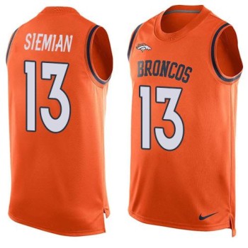 Broncos #13 Trevor Siemian Orange Team Color Men's Stitched NFL Limited Tank Top Jersey