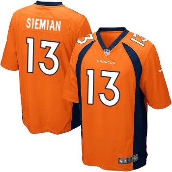 Broncos #13 Trevor Siemian Orange Team Color Youth Stitched NFL New Elite Jersey