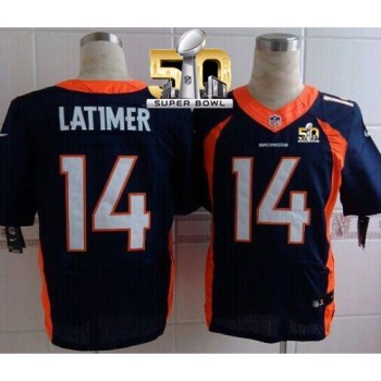 Broncos #14 Cody Latimer Navy Blue Alternate Super Bowl 50 Men's Stitched NFL New Elite Jersey Broncos #14 Cody Latimer Navy Blue Alternate Super Bowl 50 Men's Stitched NFL New Elite Jersey