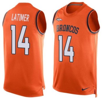 Broncos #14 Cody Latimer Orange Team Color Men's Stitched NFL Limited Tank Top Jersey Broncos #14 Cody Latimer Orange Team Color Men's Stitched NFL Limited Tank Top Jersey
