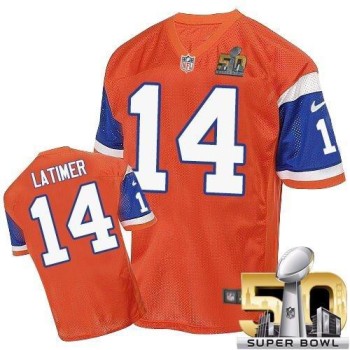 Broncos #14 Cody Latimer Orange Throwback Super Bowl 50 Men's Stitched NFL Elite Jersey Broncos #14 Cody Latimer Orange Throwback Super Bowl 50 Men's Stitched NFL Elite Jersey