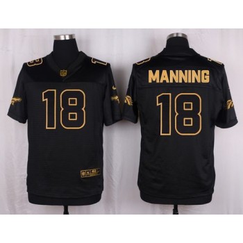 Broncos #18 Peyton Manning Black Men's Stitched NFL Elite Pro Line Gold Collection Jersey Broncos #18 Peyton Manning Black Men's Stitched NFL Elite Pro Line Gold Collection Jersey