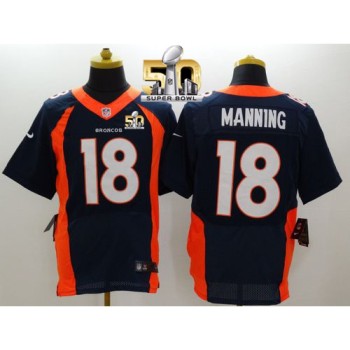 Broncos #18 Peyton Manning Navy Blue Alternate Super Bowl 50 Men's Stitched NFL New Elite Jersey Broncos #18 Peyton Manning Navy Blue Alternate Super Bowl 50 Men's Stitched NFL New Elite Jersey