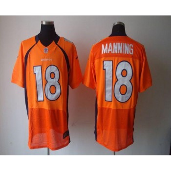 Broncos #18 Peyton Manning Orange Team Color Men's Stitched NFL Elite Jersey