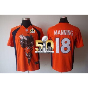 Broncos #18 Peyton Manning Orange Team Color Super Bowl 50 Men's Stitched NFL Helmet Tri-Blend Limited Jersey Broncos #18 Peyton Manning Orange Team Color Super Bowl 50 Men's Stitched NFL Helmet Tri-Blend Limited Jersey