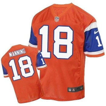 Broncos #18 Peyton Manning Orange Throwback Men's Stitched NFL Elite Jersey Broncos #18 Peyton Manning Orange Throwback Men's Stitched NFL Elite Jersey
