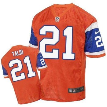 Broncos #21 Aqib Talib Orange Throwback Men's Stitched NFL Elite Jersey Broncos #21 Aqib Talib Orange Throwback Men's Stitched NFL Elite Jersey