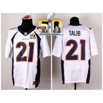 Broncos #21 Aqib Talib White Super Bowl 50 Men's Stitched NFL New Elite Jersey Broncos #21 Aqib Talib White Super Bowl 50 Men's Stitched NFL New Elite Jersey