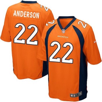 Broncos #22 C.J. Anderson Orange Team Color Youth Stitched NFL New Elite Jersey