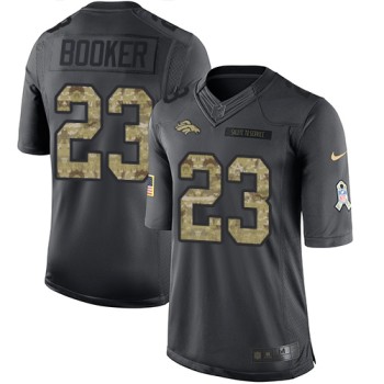 Broncos #23 Devontae Booker Black Youth Stitched NFL Limited 2016 Salute to Service Jersey