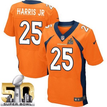 Broncos #25 Chris Harris Jr Orange Team Color Super Bowl 50 Men's Stitched NFL New Elite Jersey