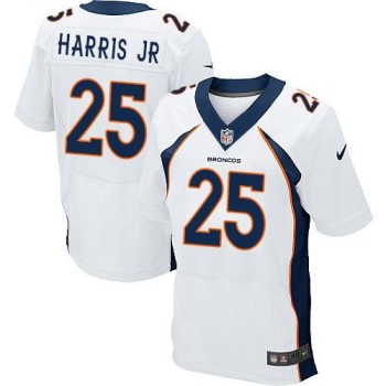Broncos #25 Chris Harris Jr White Men's Stitched NFL New Elite Jersey