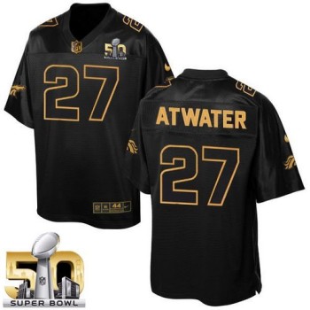 Broncos #27 Steve Atwater Black Super Bowl 50 Men's Stitched NFL Elite Pro Line Gold Collection Jersey