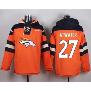 Broncos #27 Steve Atwater Orange Player Pullover NFL Hoodie Broncos #27 Steve Atwater Orange Player Pullover NFL Hoodie