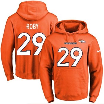 Broncos #29 Bradley Roby Orange Name & Number Pullover NFL Hoodie Broncos #29 Bradley Roby Orange Name & Number Pullover NFL Hoodie
