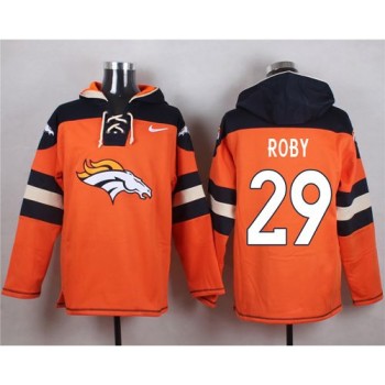 Broncos #29 Bradley Roby Orange Player Pullover NFL Hoodie Broncos #29 Bradley Roby Orange Player Pullover NFL Hoodie