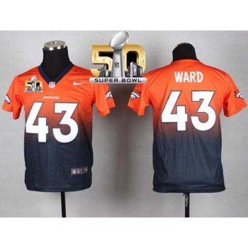 Broncos #43 T.J. Ward Orange/Blue Super Bowl 50 Youth Stitched NFL Elite Fadeaway Fashion Jersey Broncos #43 T.J. Ward Orange/Blue Super Bowl 50 Youth Stitched NFL Elite Fadeaway Fashion Jersey