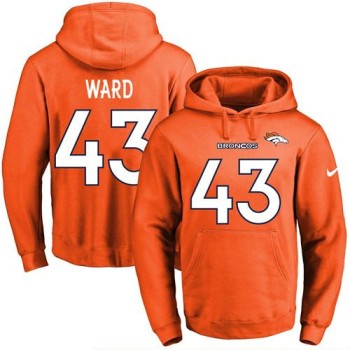 Broncos #43 T.J. Ward Orange Name & Number Pullover NFL Hoodie Broncos #43 T.J. Ward Orange Name & Number Pullover NFL Hoodie