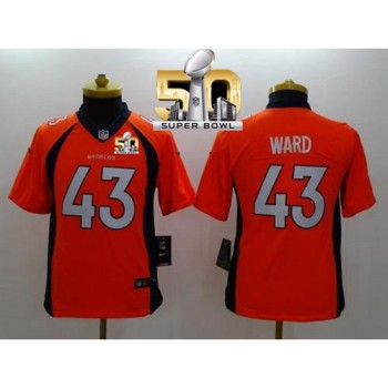 Broncos #43 T.J. Ward Orange Team Color Super Bowl 50 Youth Stitched NFL New Limited Jersey Broncos #43 T.J. Ward Orange Team Color Super Bowl 50 Youth Stitched NFL New Limited Jersey