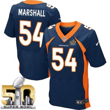 Broncos #54 Brandon Marshall Navy Blue Alternate Super Bowl 50 Men's Stitched NFL New Elite Jersey Broncos #54 Brandon Marshall Navy Blue Alternate Super Bowl 50 Men's Stitched NFL New Elite Jersey