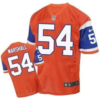Broncos #54 Brandon Marshall Orange Throwback Men's Stitched NFL Elite Jersey