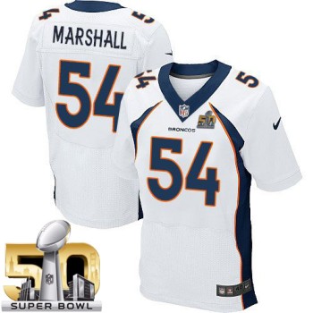 Broncos #54 Brandon Marshall White Super Bowl 50 Men's Stitched NFL New Elite Jersey Broncos #54 Brandon Marshall White Super Bowl 50 Men's Stitched NFL New Elite Jersey