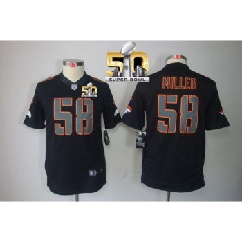 Broncos #58 Von Miller Black Impact Super Bowl 50 Youth Stitched NFL Limited Jersey Broncos #58 Von Miller Black Impact Super Bowl 50 Youth Stitched NFL Limited Jersey