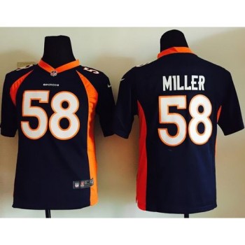 Broncos #58 Von Miller Blue Alternate Youth Stitched NFL Elite Jersey