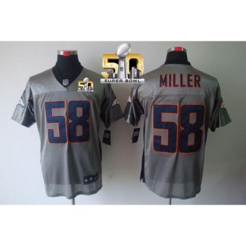 Broncos #58 Von Miller Grey Shadow Super Bowl 50 Men's Stitched NFL Elite Jersey Broncos #58 Von Miller Grey Shadow Super Bowl 50 Men's Stitched NFL Elite Jersey