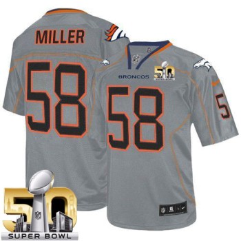 Broncos #58 Von Miller Lights Out Grey Super Bowl 50 Youth Stitched NFL Elite Jersey Broncos #58 Von Miller Lights Out Grey Super Bowl 50 Youth Stitched NFL Elite Jersey