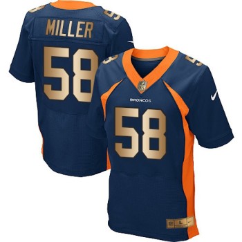Broncos #58 Von Miller Navy Blue Alternate Men's Stitched NFL New Elite Gold Jersey Broncos #58 Von Miller Navy Blue Alternate Men's Stitched NFL New Elite Gold Jersey