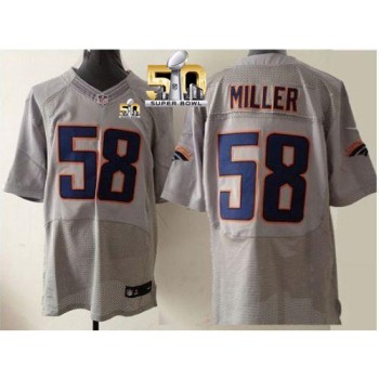 Broncos #58 Von Miller New Grey Shadow Super Bowl 50 Men's Stitched NFL Elite Jersey Broncos #58 Von Miller New Grey Shadow Super Bowl 50 Men's Stitched NFL Elite Jersey