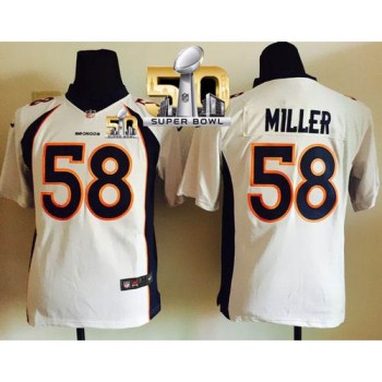 Broncos #58 Von Miller White Super Bowl 50 Youth Stitched NFL Elite Jersey Broncos #58 Von Miller White Super Bowl 50 Youth Stitched NFL Elite Jersey