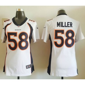 Broncos #58 Von Miller White Women's Stitched NFL Elite Jersey Broncos #58 Von Miller White Women's Stitched NFL Elite Jersey
