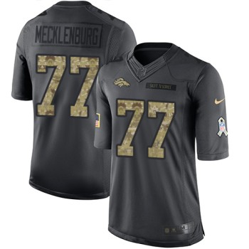 Broncos #77 Karl Mecklenburg Black Men's Stitched NFL Limited 2016 Salute to Service Jersey